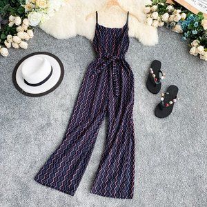Jumpsuit women holiday suspender